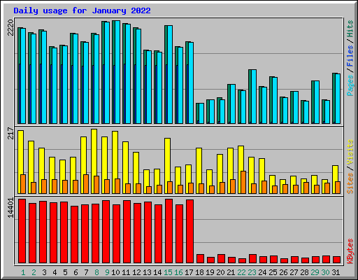 Daily usage for January 2022