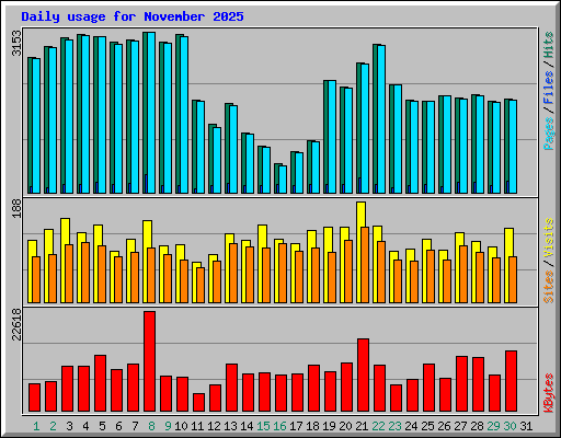 Daily usage for November 2025