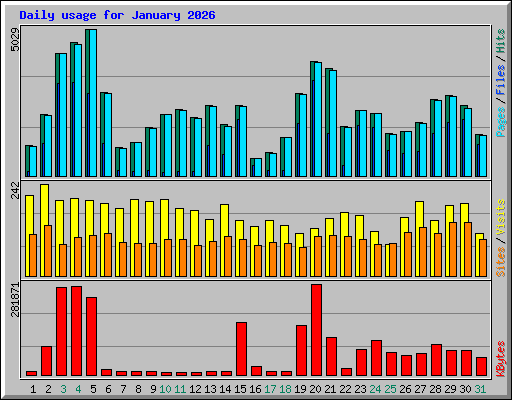 Daily usage for January 2026