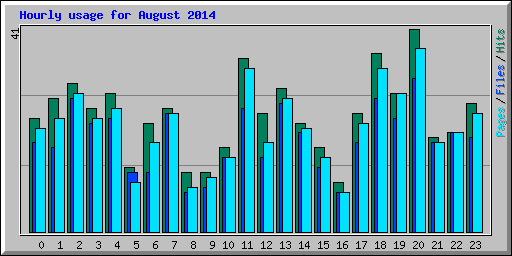 Hourly usage for August 2014