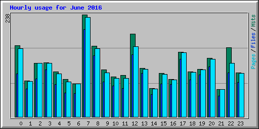 Hourly usage for June 2016