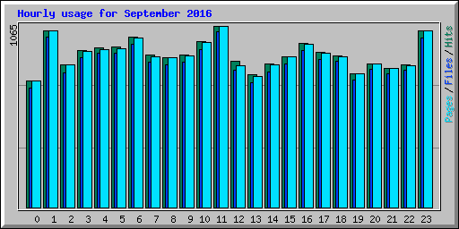 Hourly usage for September 2016