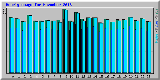 Hourly usage for November 2016
