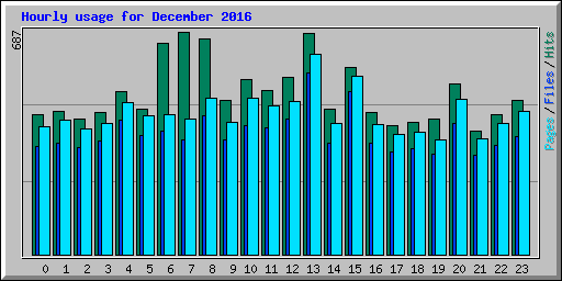 Hourly usage for December 2016