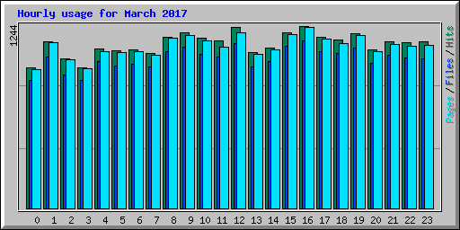 Hourly usage for March 2017