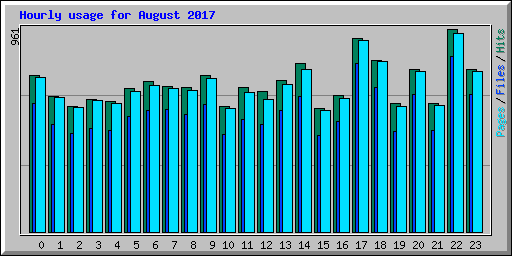 Hourly usage for August 2017