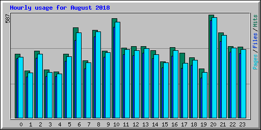 Hourly usage for August 2018