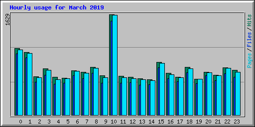 Hourly usage for March 2019