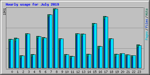 Hourly usage for July 2019