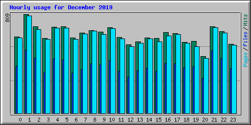 Hourly usage for December 2019