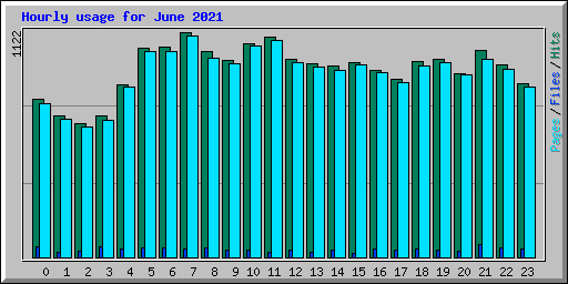 Hourly usage for June 2021