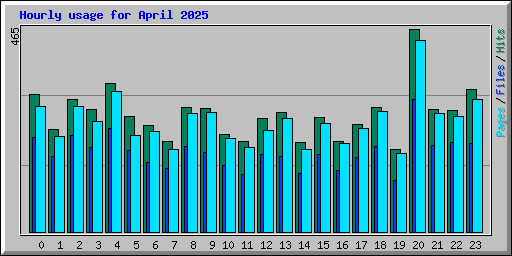 Hourly usage for April 2025