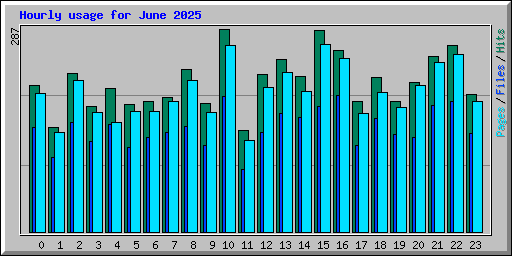 Hourly usage for June 2025