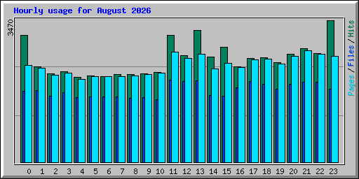 Hourly usage for August 2026